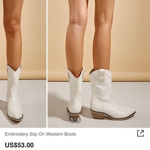 NWT White Cowboy Boots - Size 9
